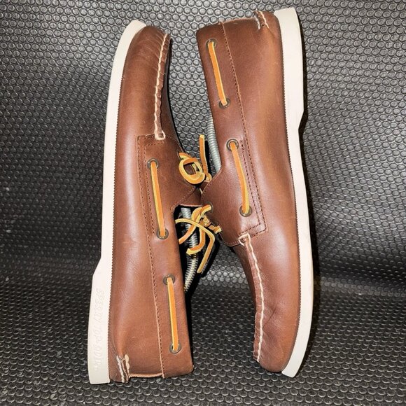 Sperry X J.Crew Original Two-Eye Brown Leather Comfort Boat Shoes Men’s Size 13 - Picture 5 of 8